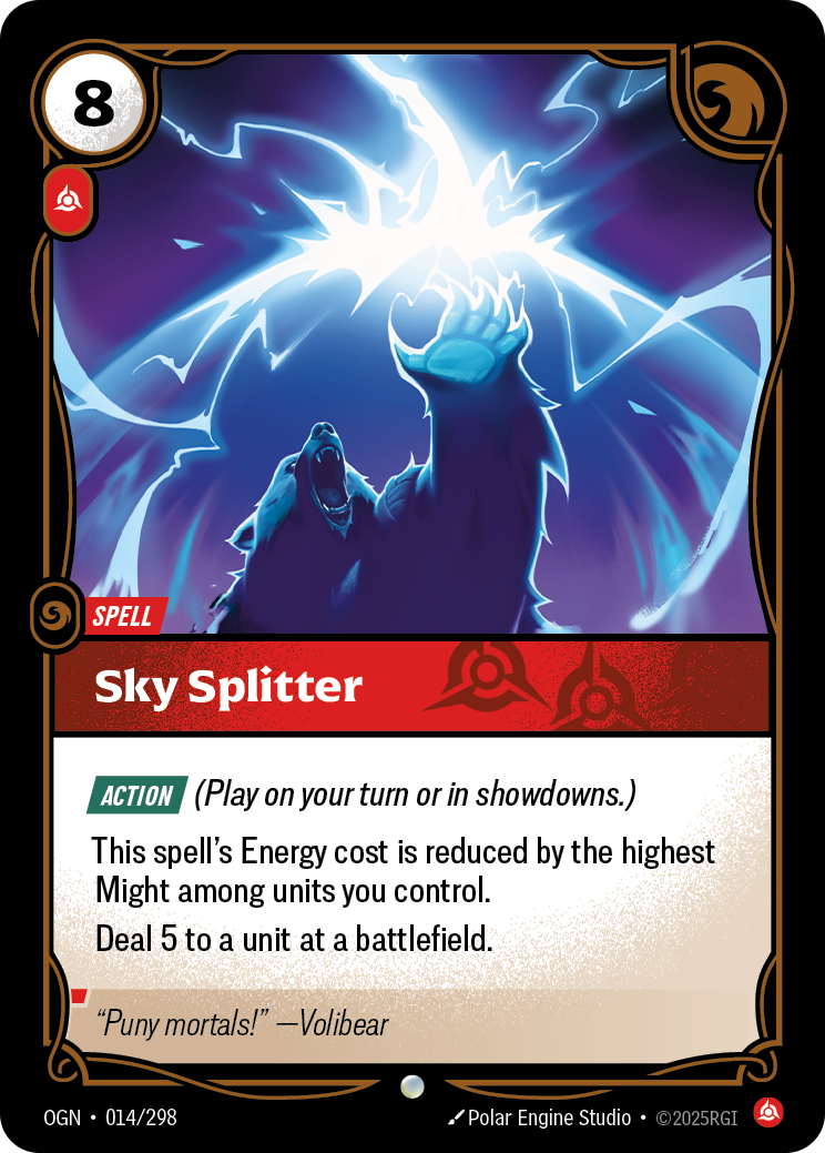 Sky Splitter — Common OGN-014, carta Riftbound