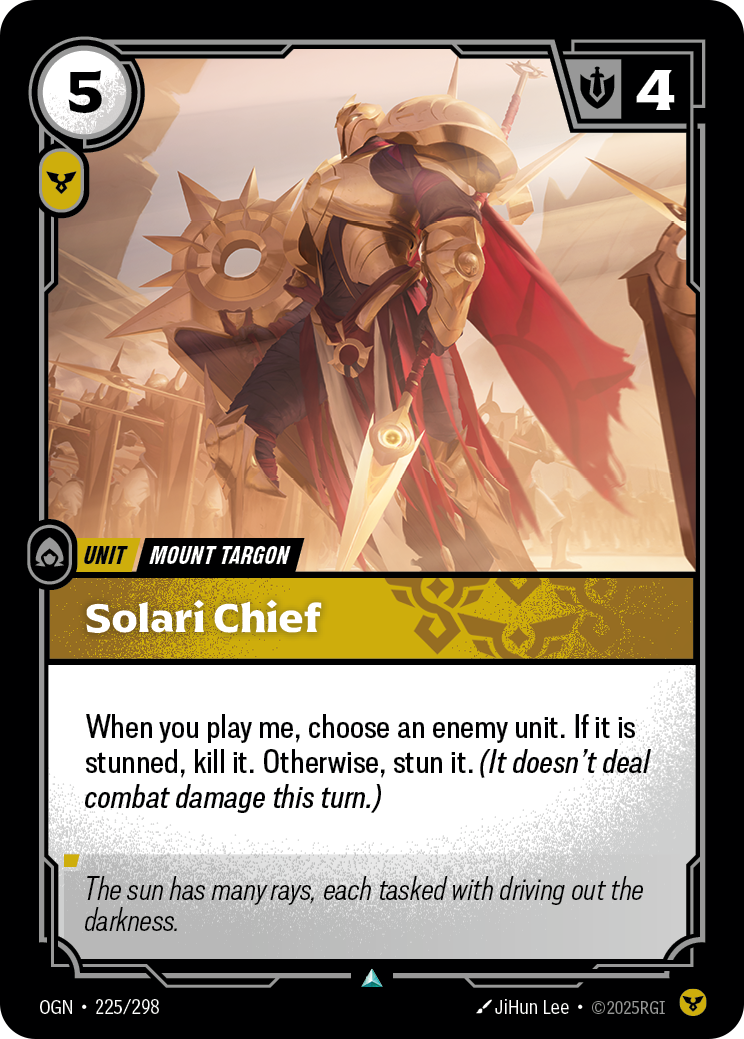 Solari Chief — Uncommon OGN-225, carta Riftbound