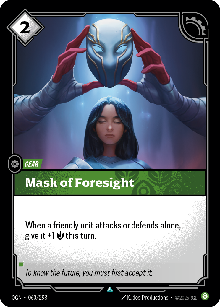 OGN-060 * Mask of Foresight * Uncommon * Origins
