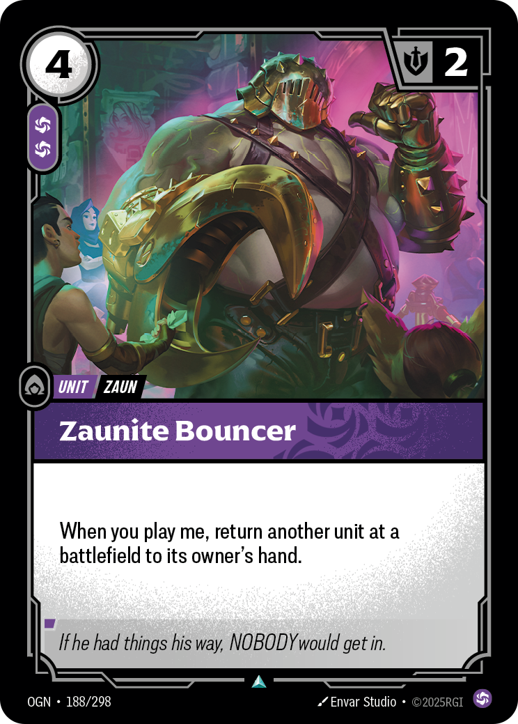 Zaunite Bouncer — Uncommon OGN-188, carta Riftbound