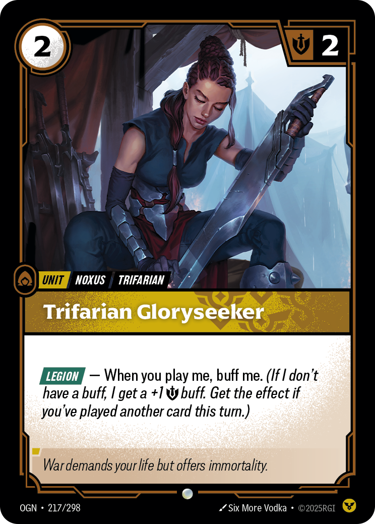 Trifarian Gloryseeker — Common OGN-217, carta Riftbound