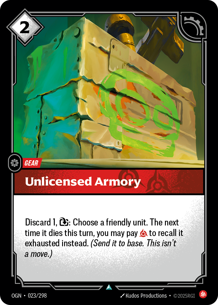 Unlicensed Armory — Uncommon OGN-023, carta Riftbound