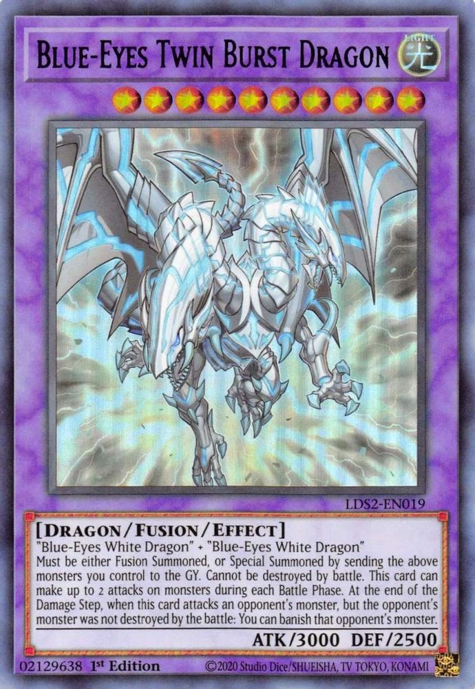 LDS2-EN019 * Blue-Eyes Twin Burst Dragon * Ultra Rare * Legendary Duelists: Season 2