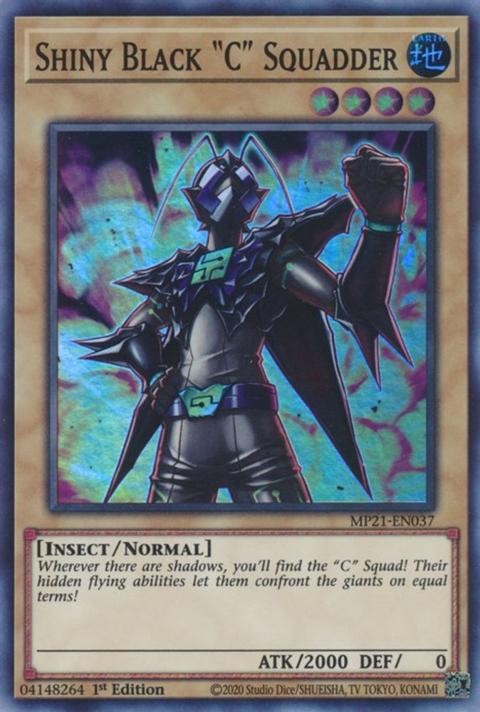 MP21-EN037 * Shiny Black "C" Squadder * Super Rare * 2021 Tin of Ancient Battles