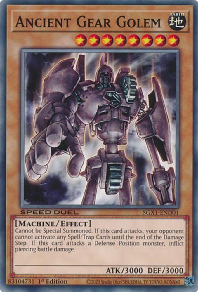 SGX1-END01 * Ancient Gear Golem * Common * Speed Duel GX: Duel Academy Box