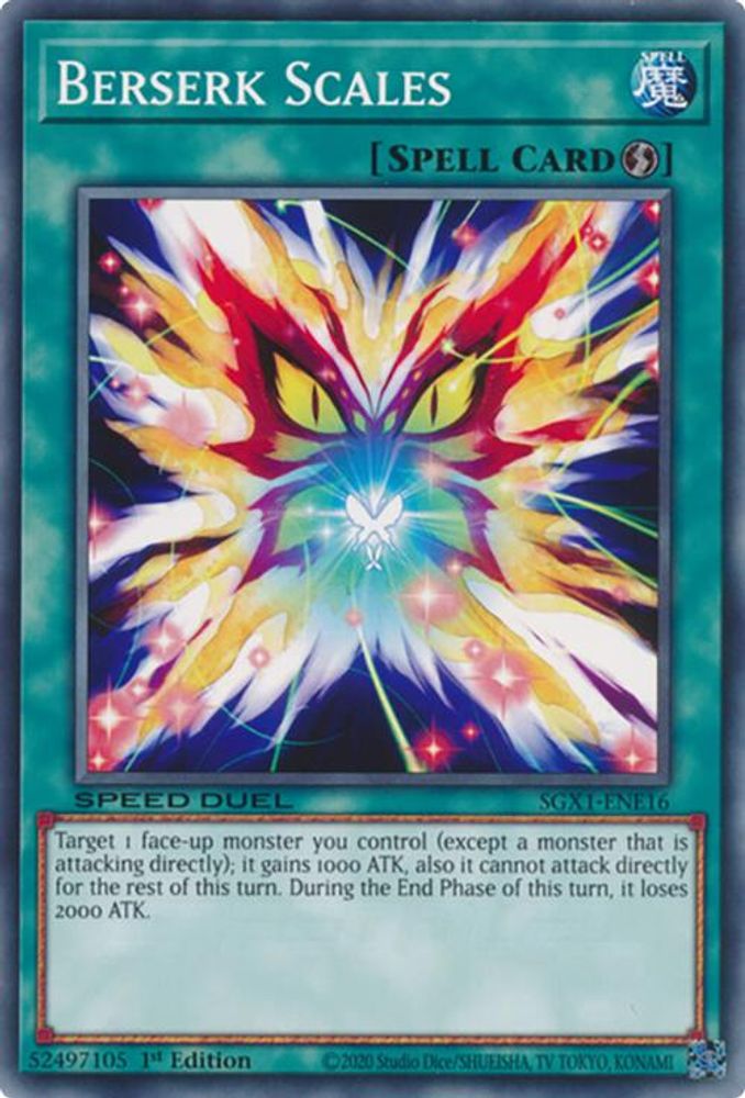 SGX1-ENE16 * Berserk Scales * Common * Speed Duel GX: Duel Academy Box