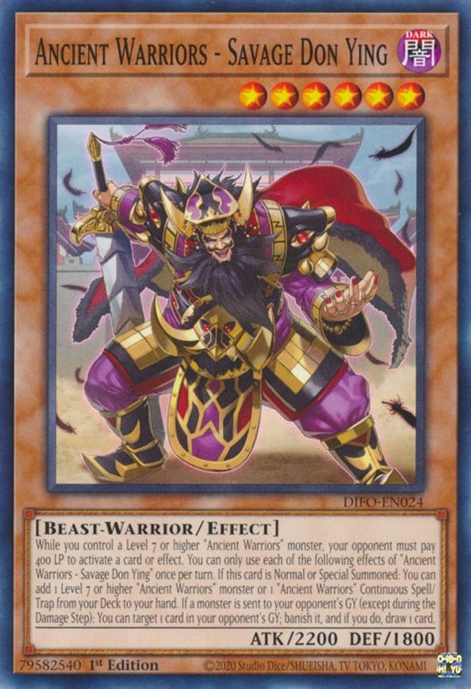 DIFO-EN024 * Ancient Warriors - Savage Don Ying * Common * Dimension Force
