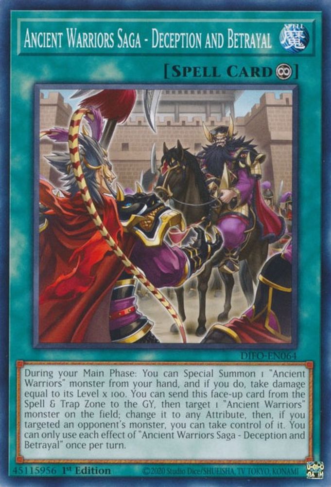 DIFO-EN064 * Ancient Warriors Saga - Deception and Betrayal * Common * Dimension Force