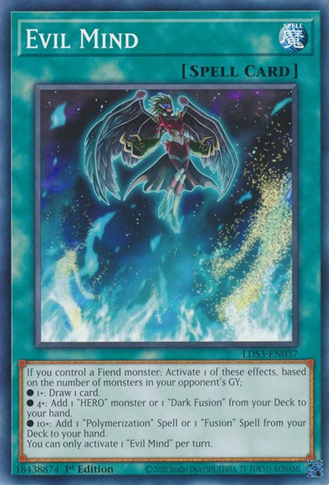 LDS3-EN037 * Evil Mind * Common * Legendary Duelists: Season 3