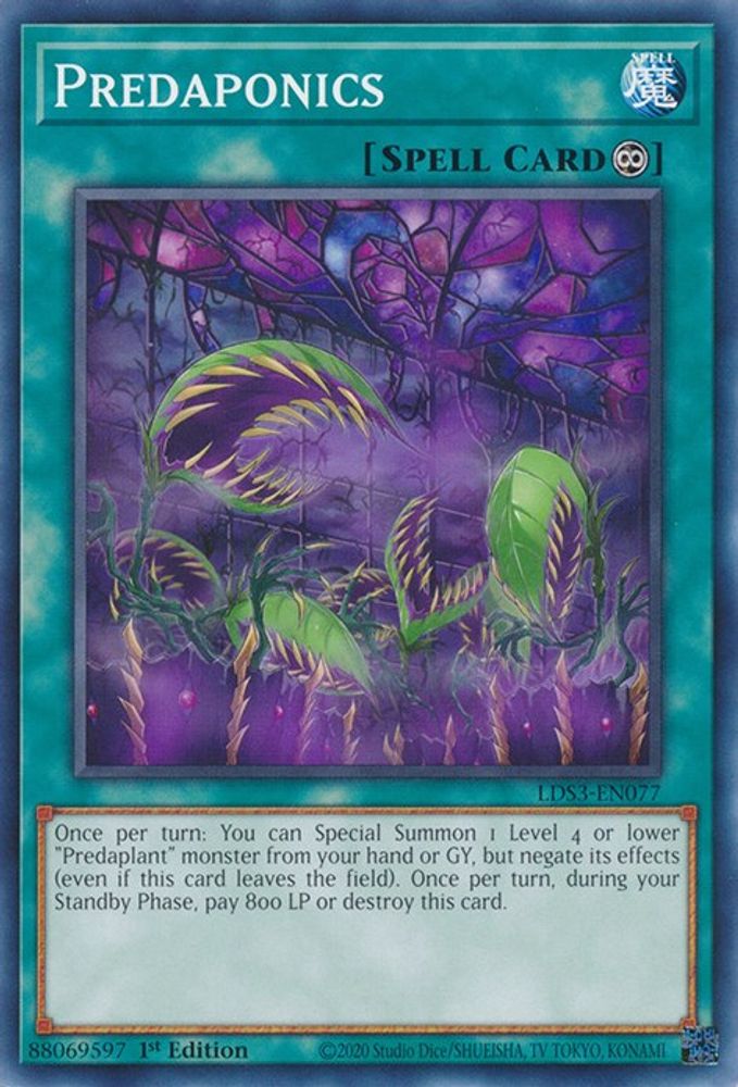 LDS3-EN077 * Predaponics * Common * Legendary Duelists: Season 3