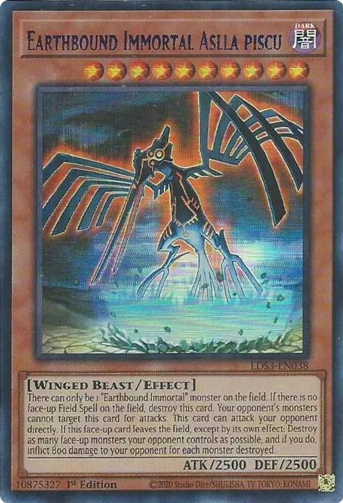LDS3-EN038 * Earthbound Immortal Aslla piscu * Ultra Rare * Legendary Duelists: Season 3