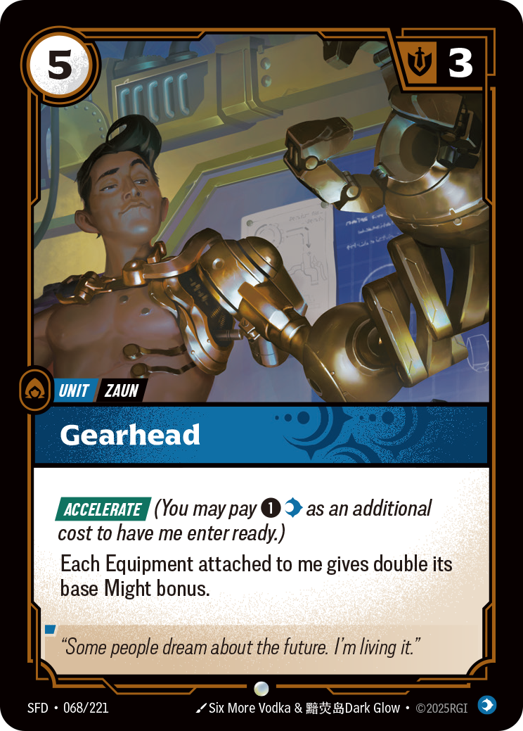 Gearhead — Common SFD-068, carta Riftbound