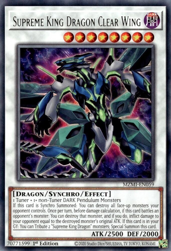 MZMI-EN059 * Supreme King Dragon Clear Wing * Rare * Maze of Millennia