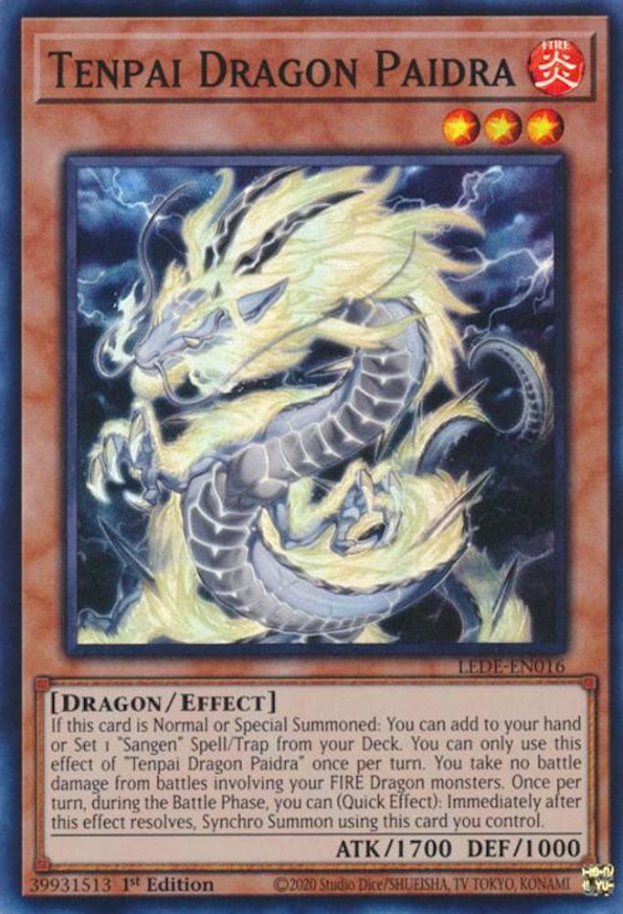 Tenpai Dragon Paidra * Super Rare * LEDE-EN016