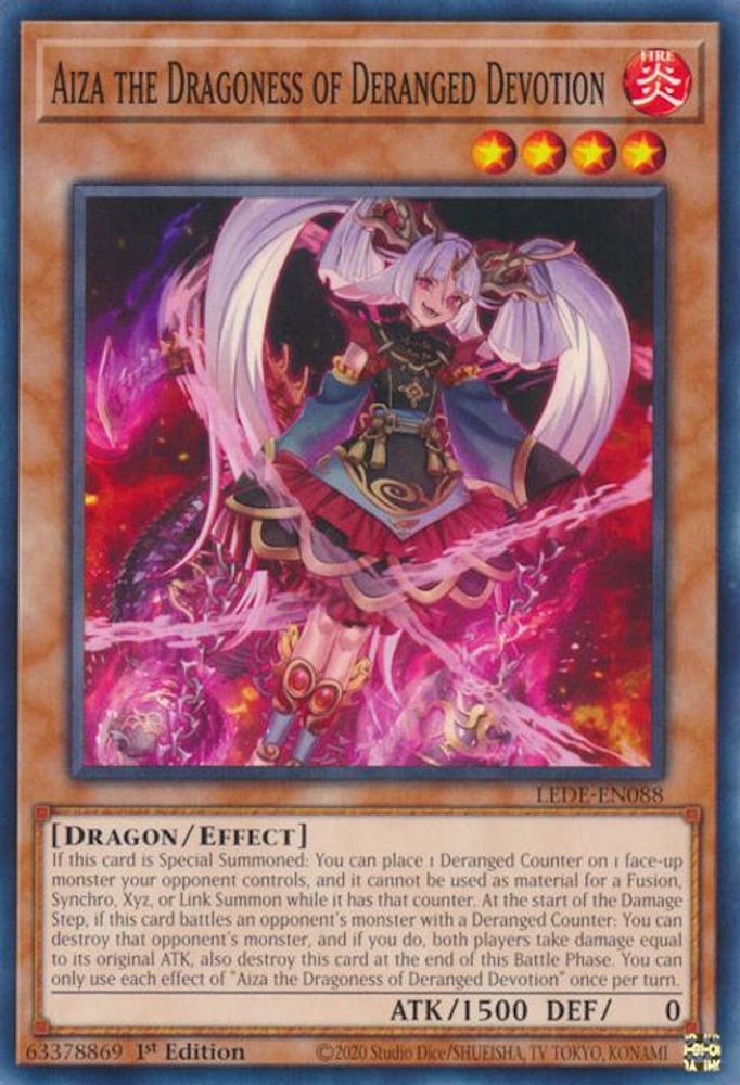 LEDE-EN088 * Aiza the Dragoness of Deranged Devotion * Common * Legacy of Destruction