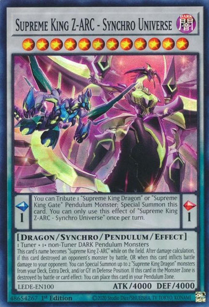 Supreme King Z-ARC - Synchro Universe * Super Rare * LEDE-EN100
