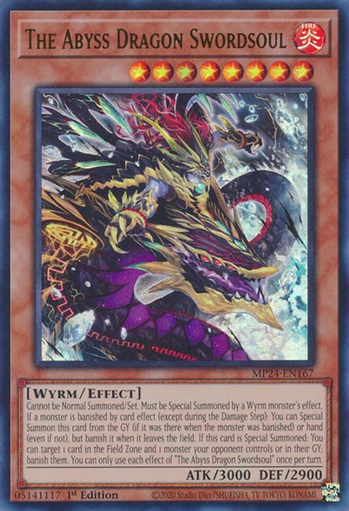 The Abyss Dragon Swordsoul * Ultra Rare * MP24-EN167