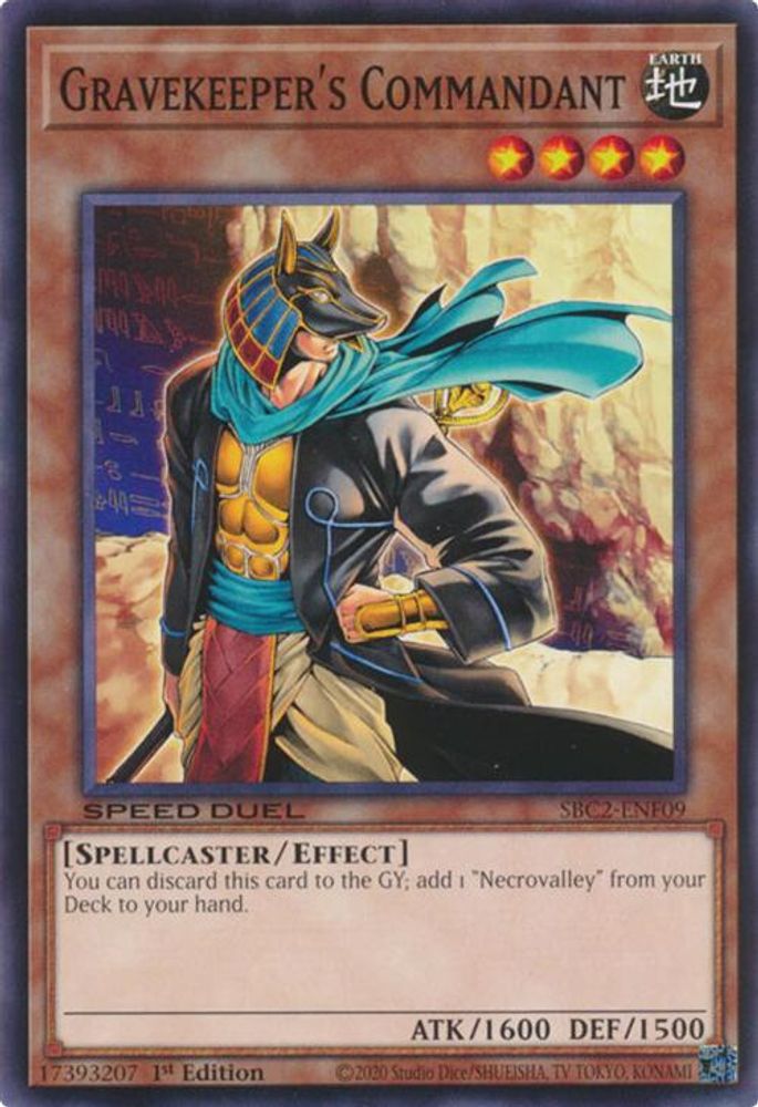 SBC2-ENF09 * Gravekeeper's Commandant * Common * Speed Duel: Battle City Finals