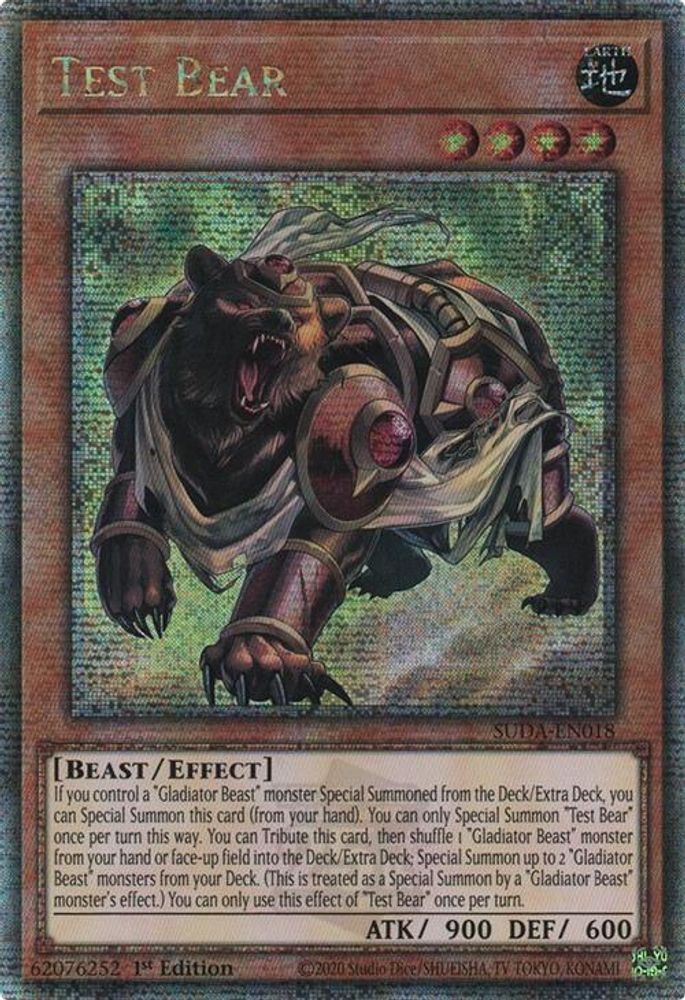 SUDA-EN018 * Test Bear * Quarter Century Secret Rare * Supreme Darkness