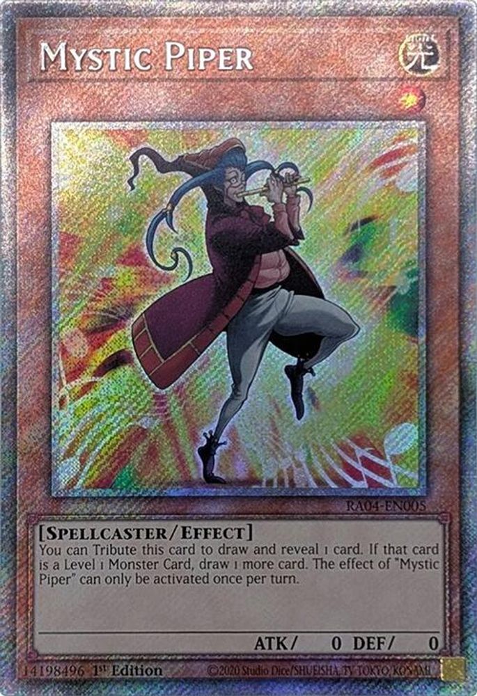 RA04-EN005 * Mystic Piper * Platinum Secret Rare * Quarter Century Stampede