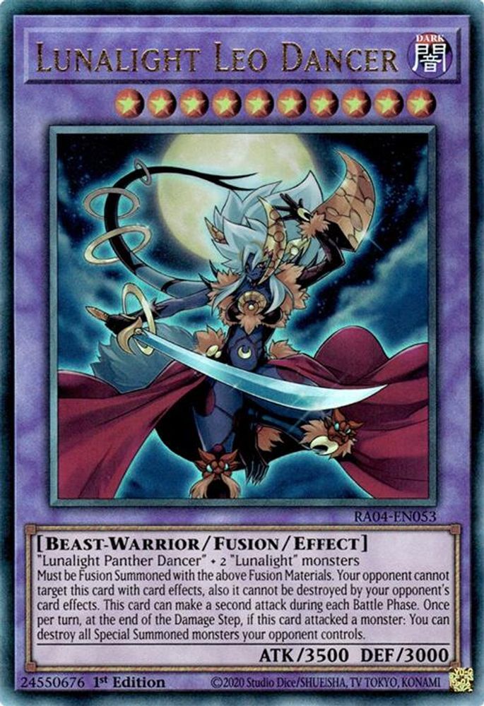 RA04-EN053 * Lunalight Leo Dancer * Prismatic Ultimate Rare * Quarter Century Stampede