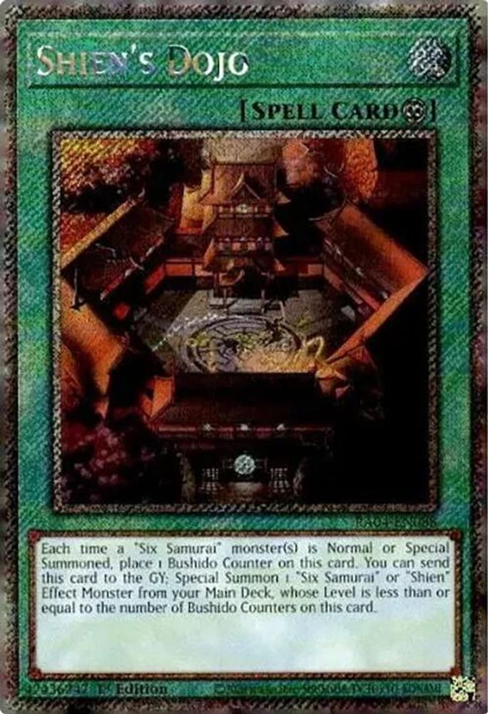 RA04-EN088 * Shiens Dojo * Platinum Secret Rare * Quarter Century Stampede