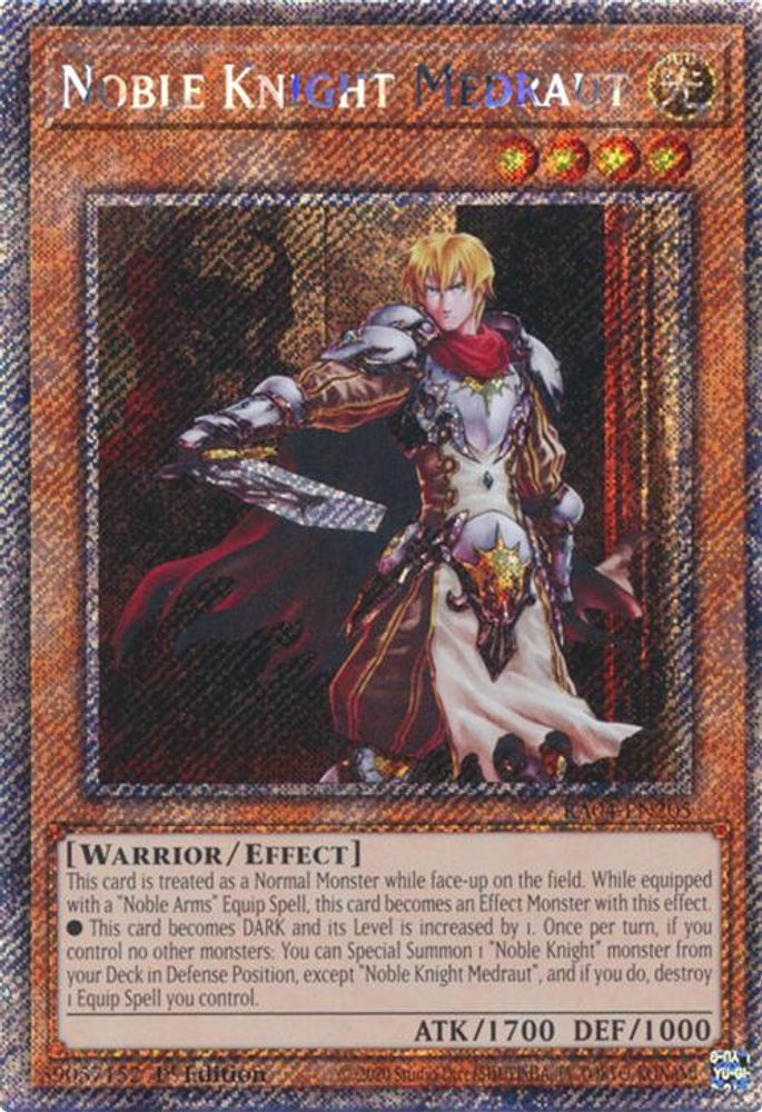 RA04-EN205 * Noble Knight Medraut * Platinum Secret Rare * Quarter Century Stampede
