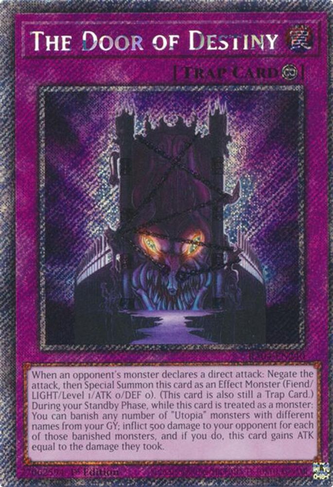RA04-EN240 * The Door Of Destiny * Platinum Secret Rare * Quarter Century Stampede