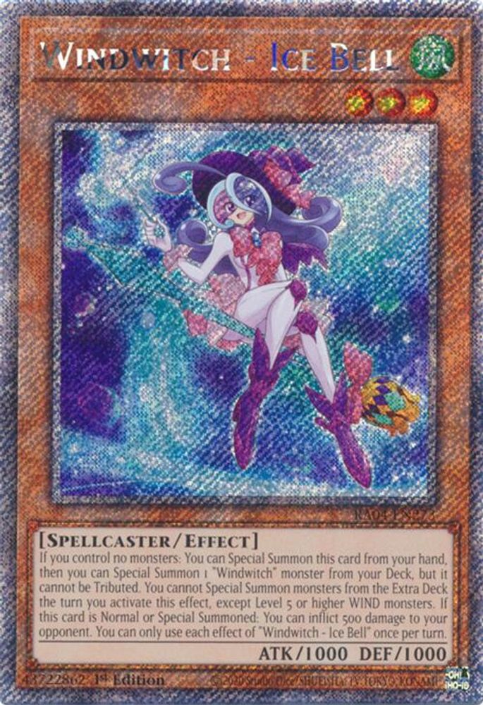RA04-EN273 * Windwitch - Ice Bell * Platinum Secret Rare * Quarter Century Stampede