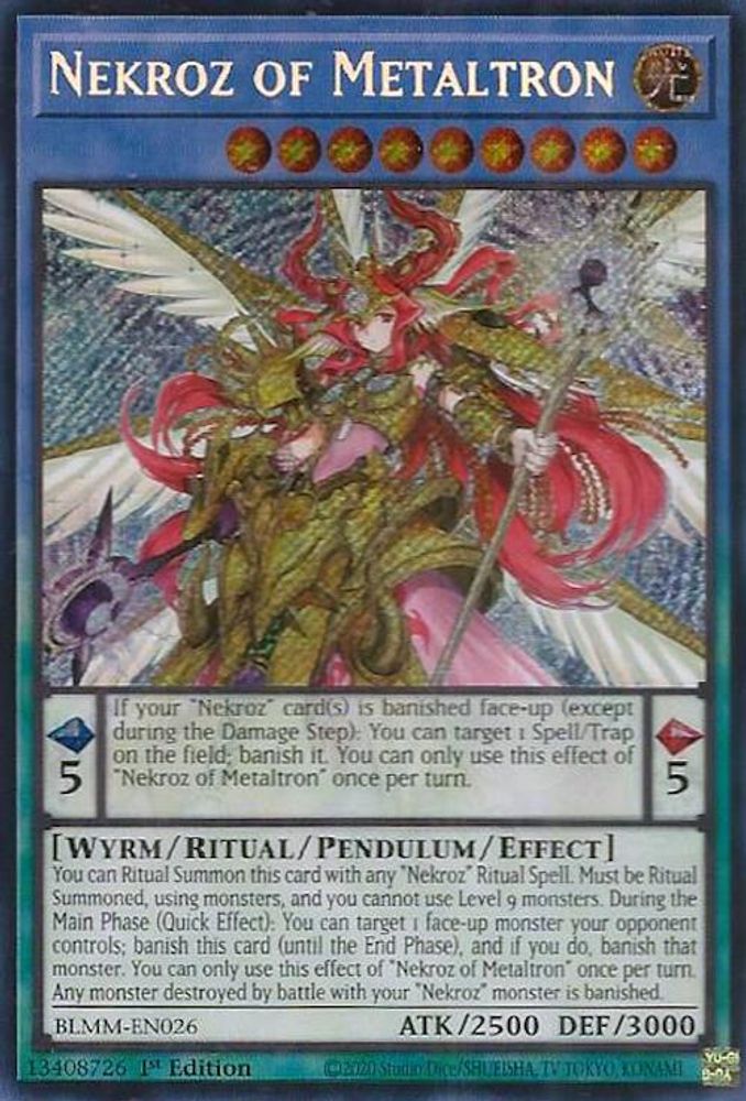 BLMM-EN026 * Nekroz of Metaltron * Secret Rare * Battles of Legend: Monster Mayhem