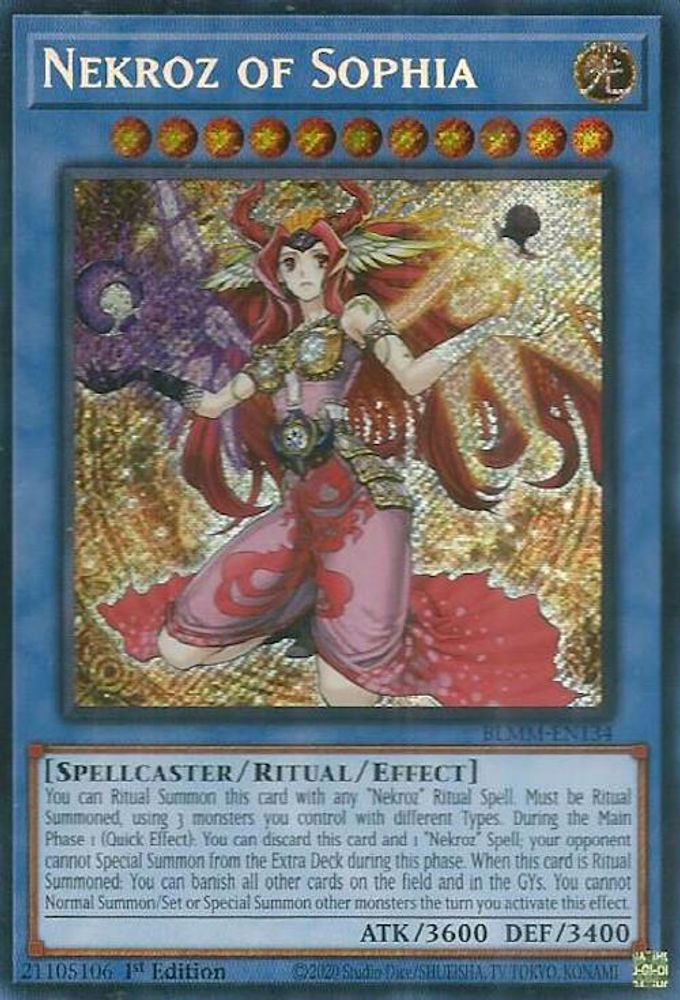 BLMM-EN134 * Nekroz of Sophia * Secret Rare * Battles of Legend: Monster Mayhem