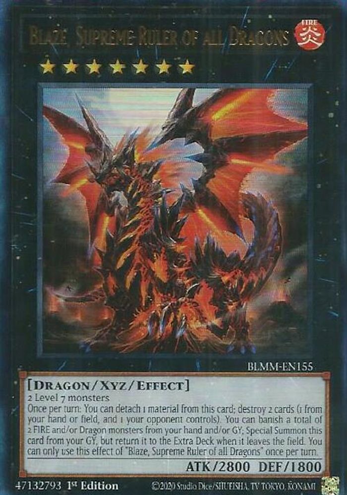 BLMM-EN155 * Blaze, Supreme Ruler of all Dragons * Ultra Rare * Battles of Legend: Monster Mayhem