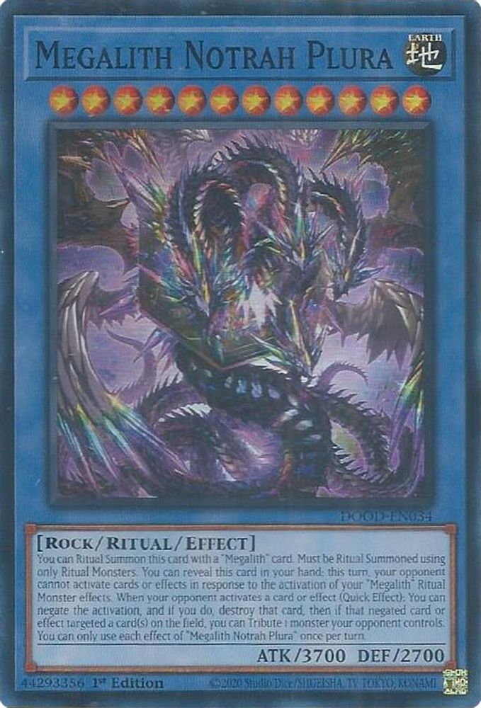 DOOD-EN034 * Megalith Notrah Plura * Super Rare * Doom of Dimensions