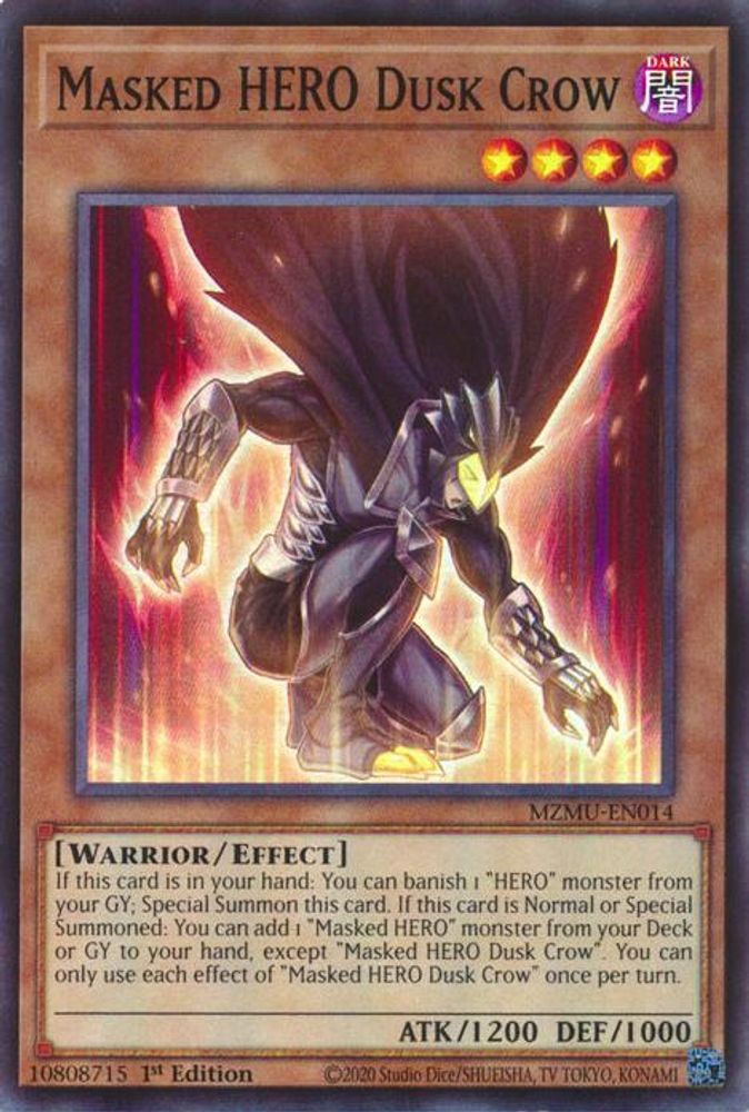 MZMU-EN014 * Masked HERO Dusk Crow * Super Rare * Maze of Muertos