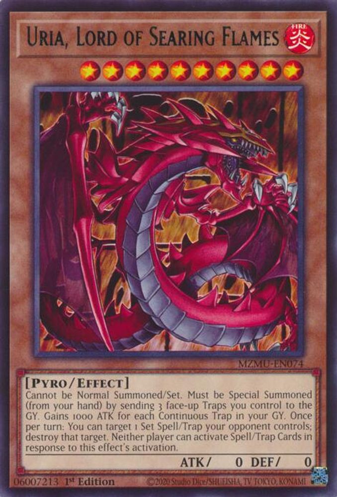 MZMU-EN074 * Uria, Lord of Searing Flames * Rare * Maze of Muertos