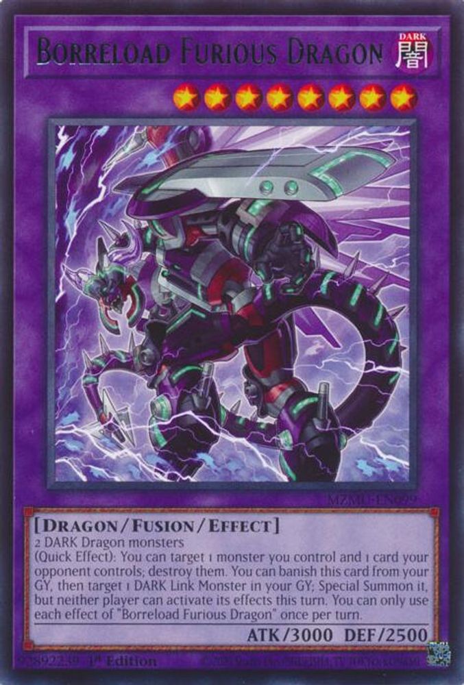 MZMU-EN099 * Borreload Furious Dragon * Rare * Maze of Muertos