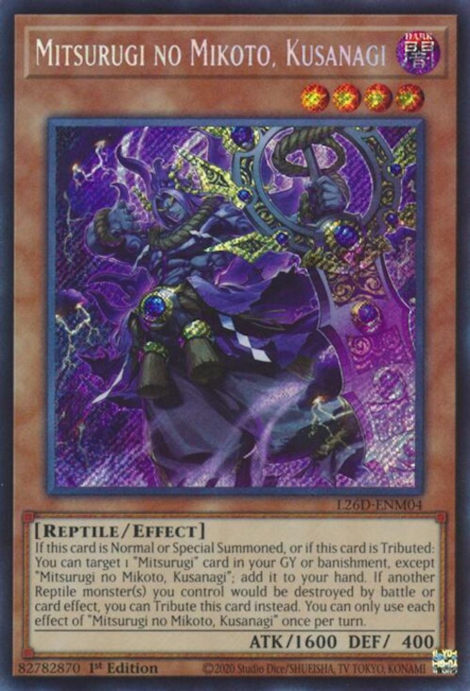 modern yugioh cards L26D-ENM04 * Mitsurugi no Mikoto, Kusanagi * Secret Rare * Legendary M – El Rincón del Duelista