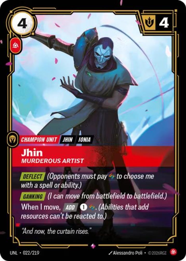 022/219 - Jhin, Murderous Artist (Foil) - Rare - Unleashed