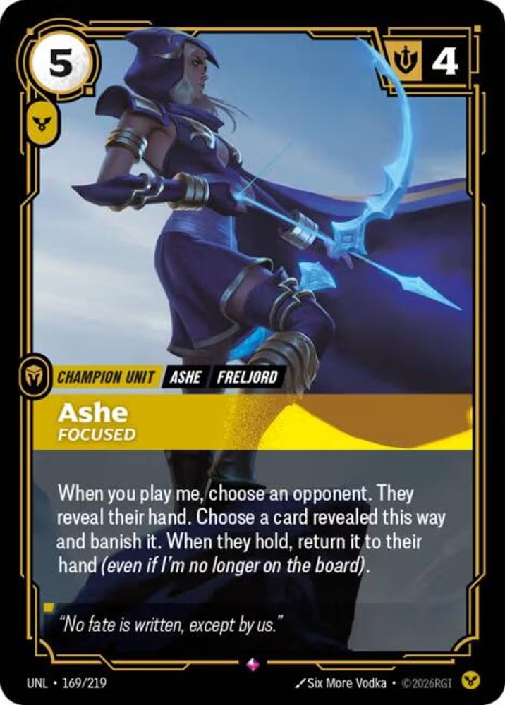 169/219 - Ashe, Focused (Foil) - Rare - Unleashed