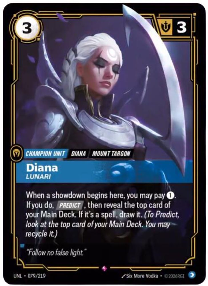 079/219 - Diana, Lunari (Foil) - Rare - Unleashed