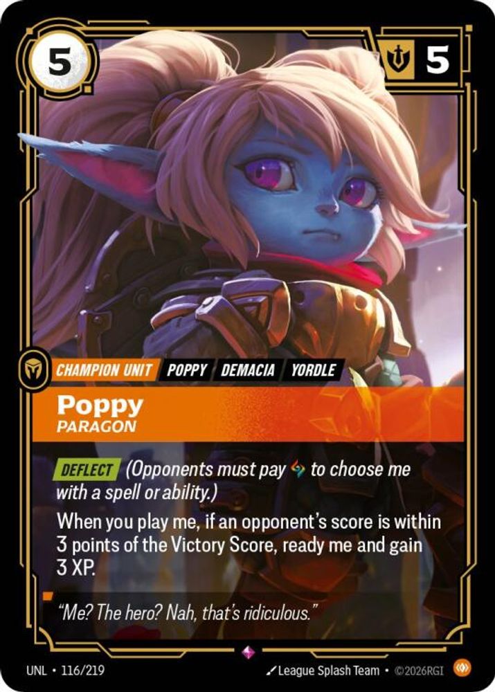 116/219 - Poppy, Paragon (Foil) - Rare - Unleashed