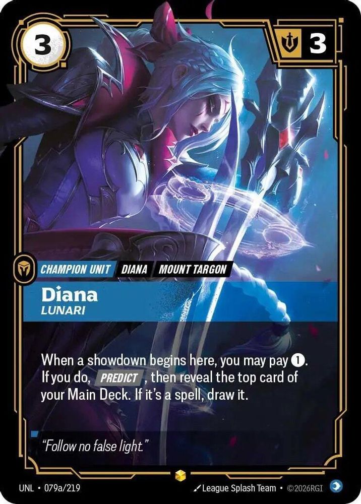 079a/219 * Diana - Lunari (Alternate Art) (Foil) * Showcase * Unleashed