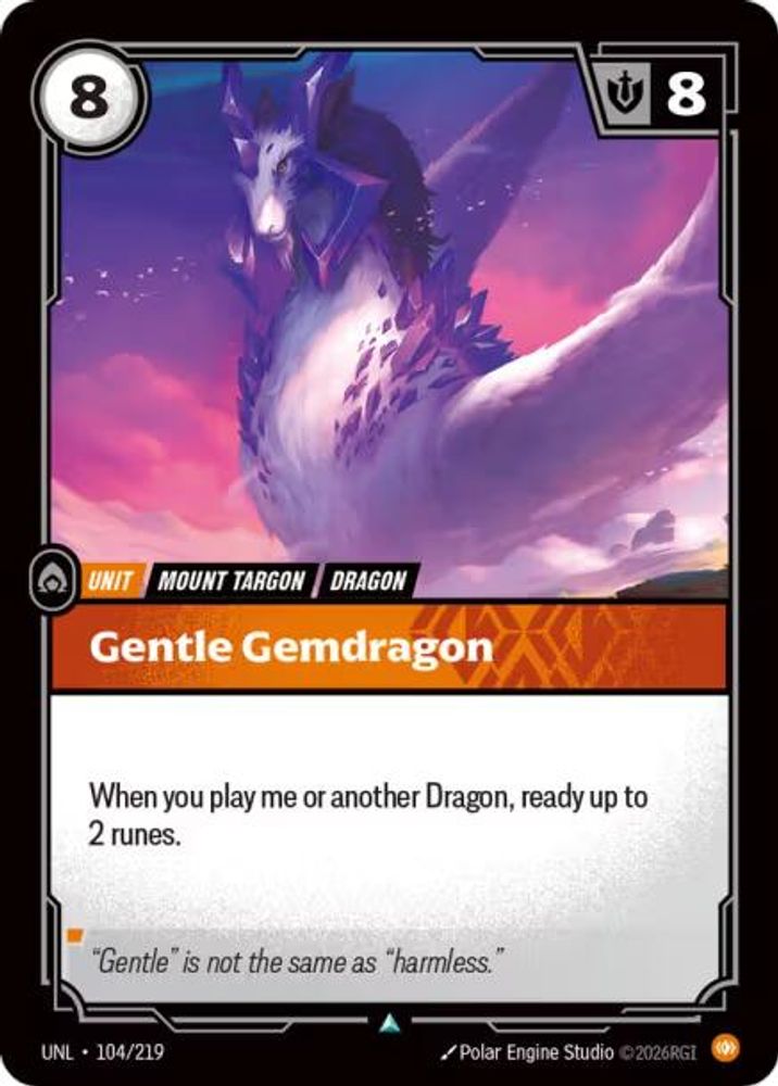 104/219 * Gentle Gemdragon (Foil) * Uncommon * Unleashed