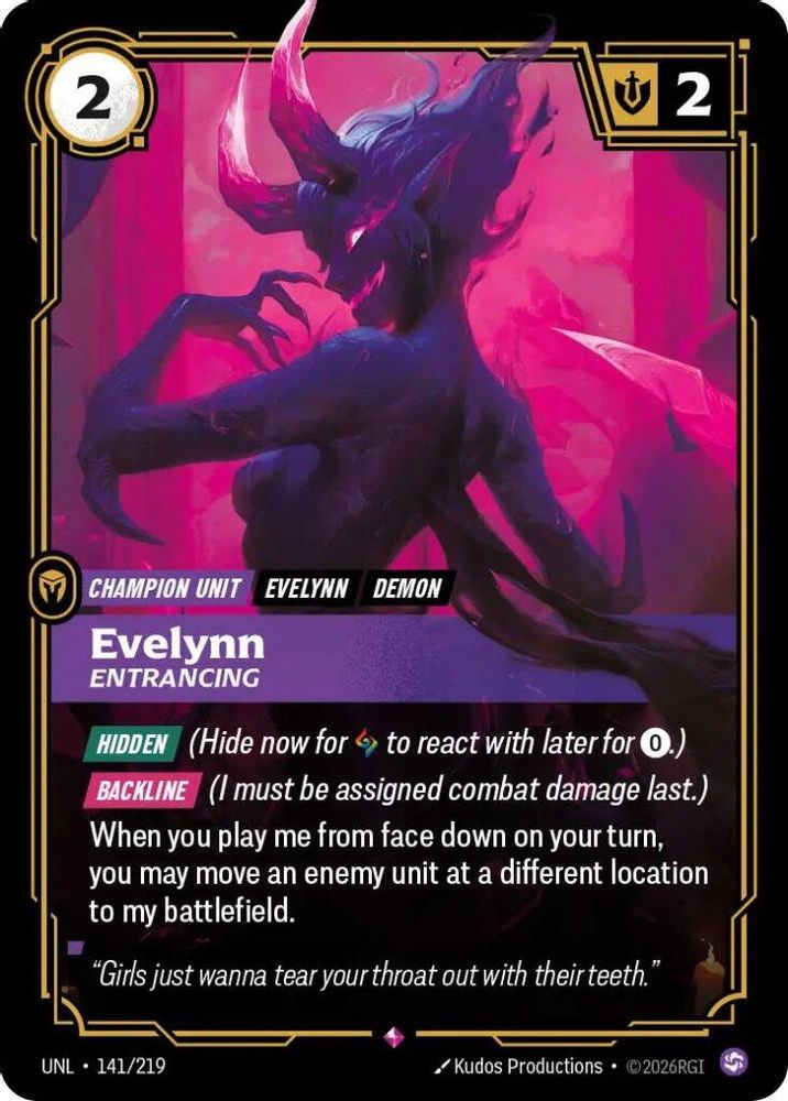 141/219 - Evelynn, Entrancing (Foil) - Rare - Unleashed