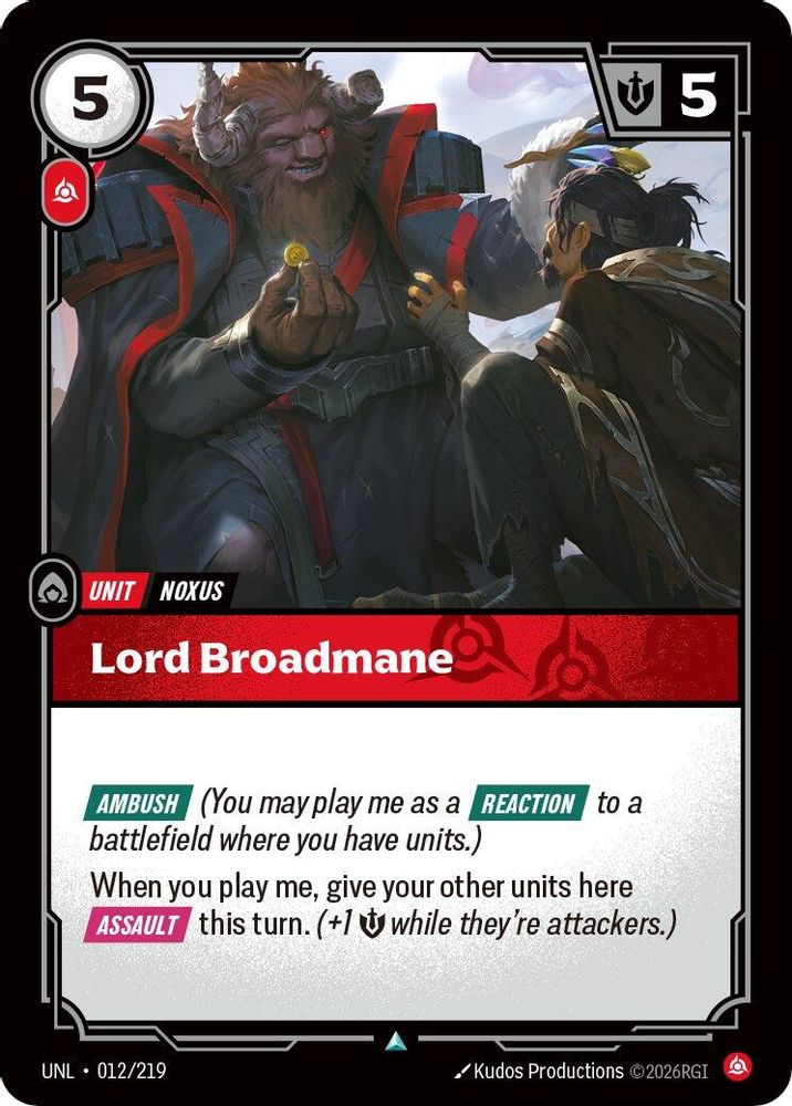 012/219 - Lord Broadmane (Foil) - Uncommon - Unleashed