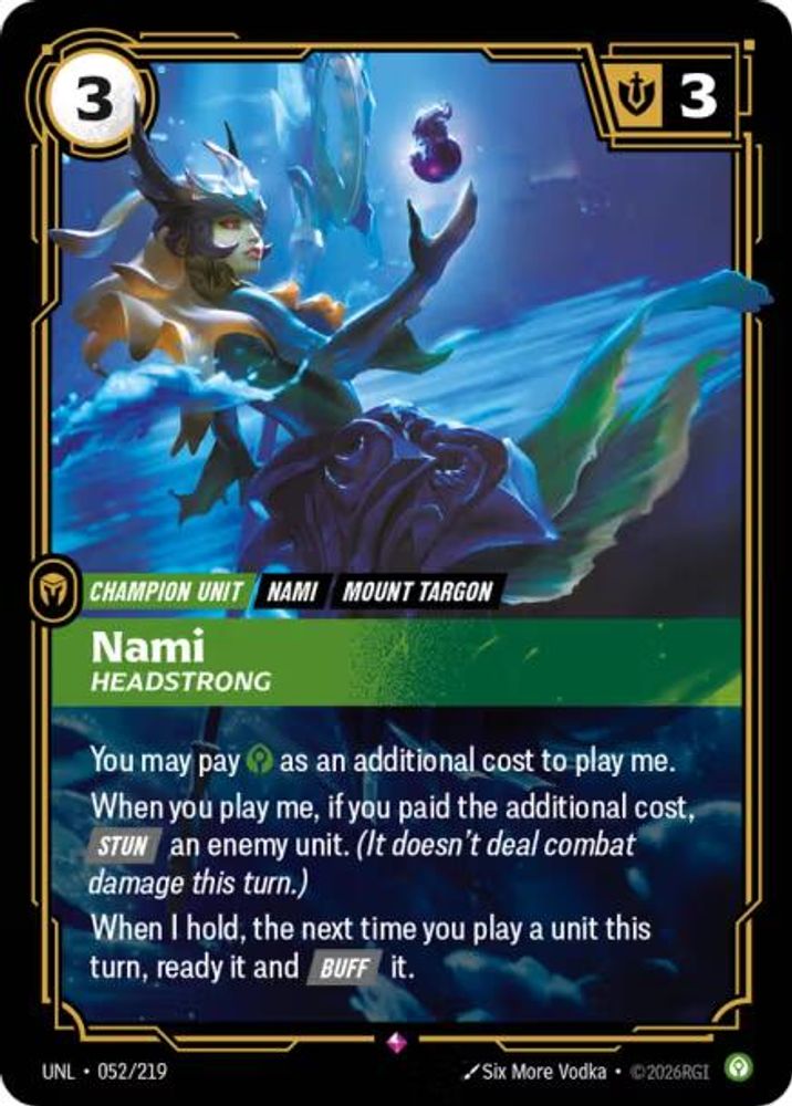 052/219 * Nami, Headstrong (Foil) * Rare * Unleashed
