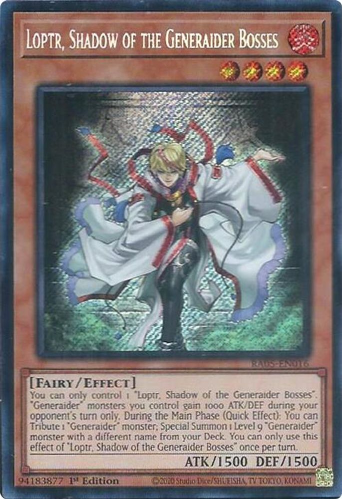 RA05-EN016 * Loptr, Shadow of the Generaider Bosses * Secret Rare * Rarity Collection 5