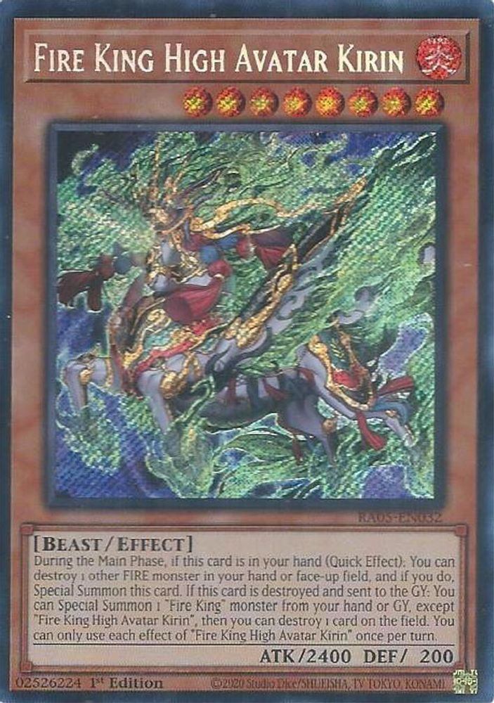 RA05-EN032 * Fire King High Avatar Kirin * Secret Rare * Rarity Collection 5