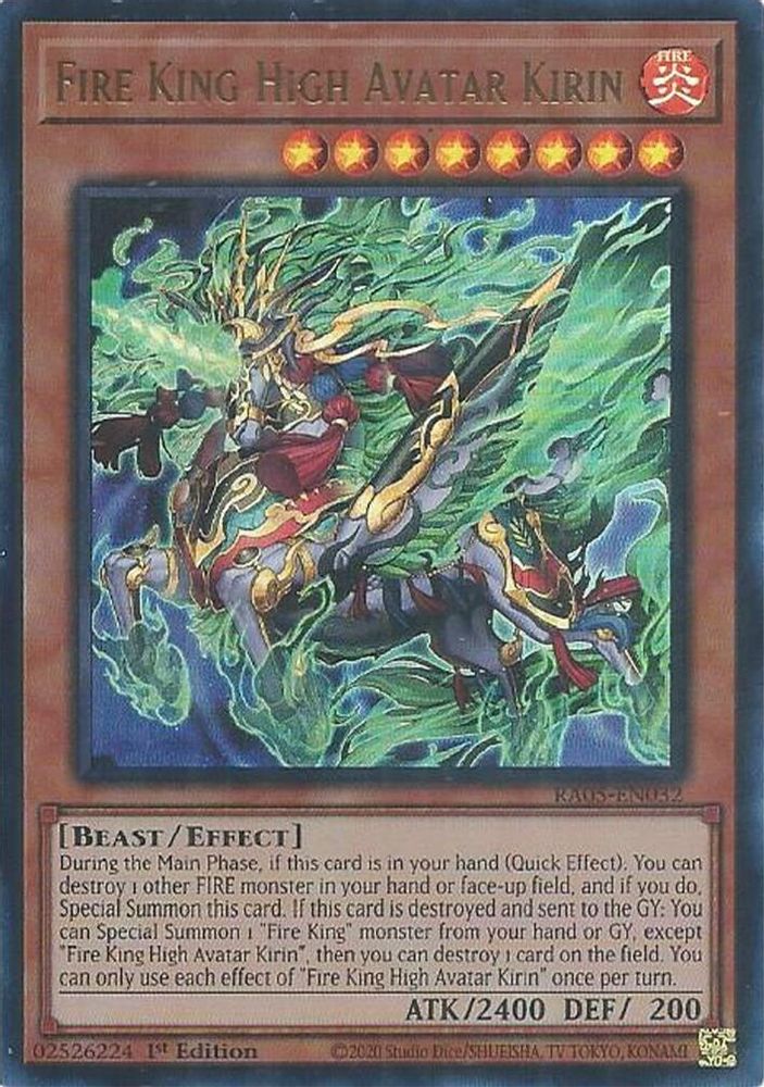 RA05-EN032 * Fire King High Avatar Kirin * Ultra Rare * Rarity Collection 5