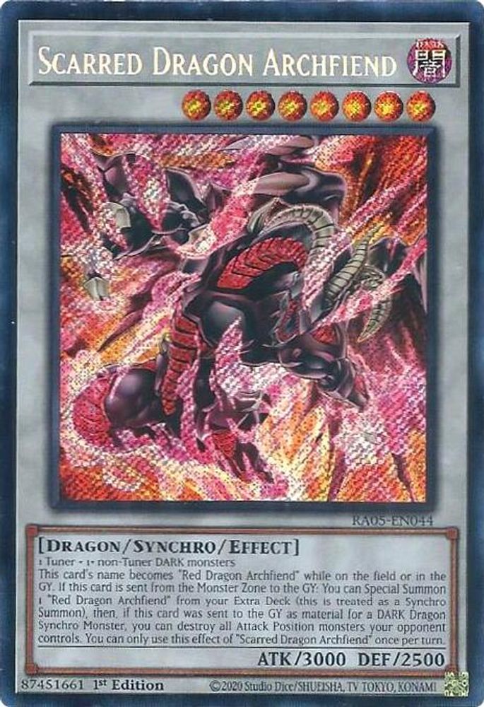 RA05-EN044 * Scarred Dragon Archfiend * Secret Rare * Rarity Collection 5